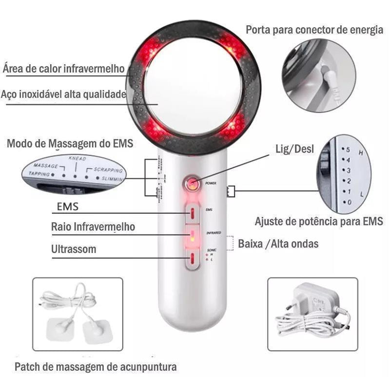 Dispositivo de cavitación ultrasónico LED 3 en 1 - UltraLipo®